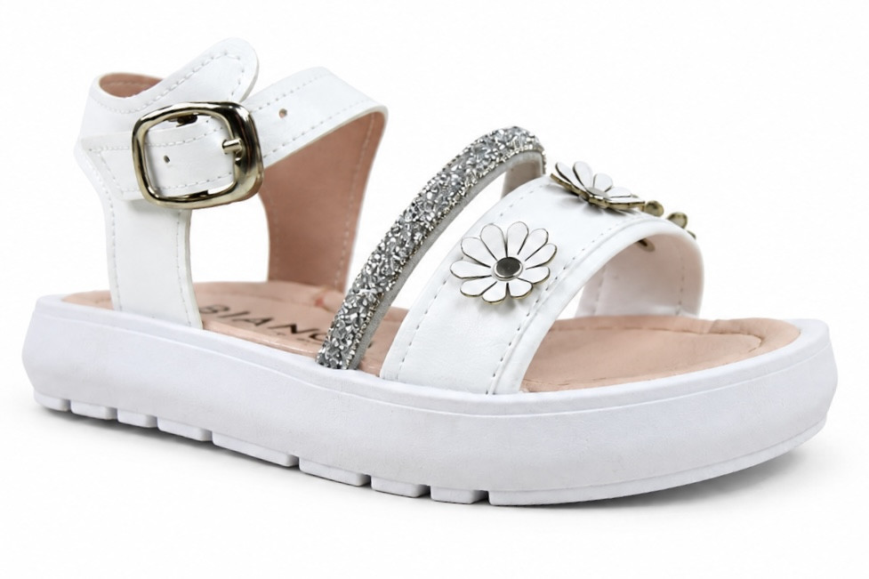 Sandalia flores y strass