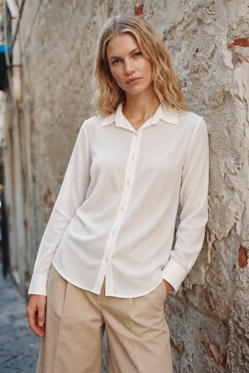 Camisa Pastel con broderie