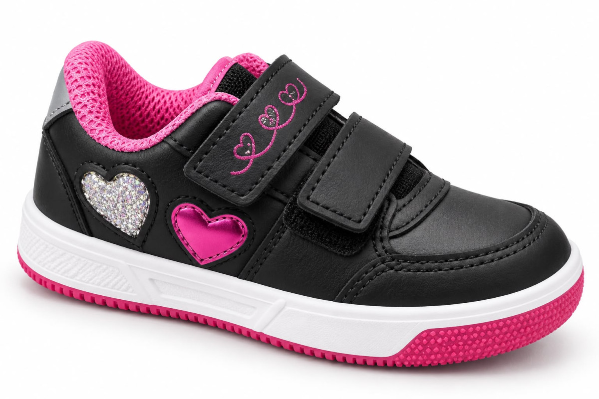 Zapatilla HardTop con Abrojo Negro/Pink