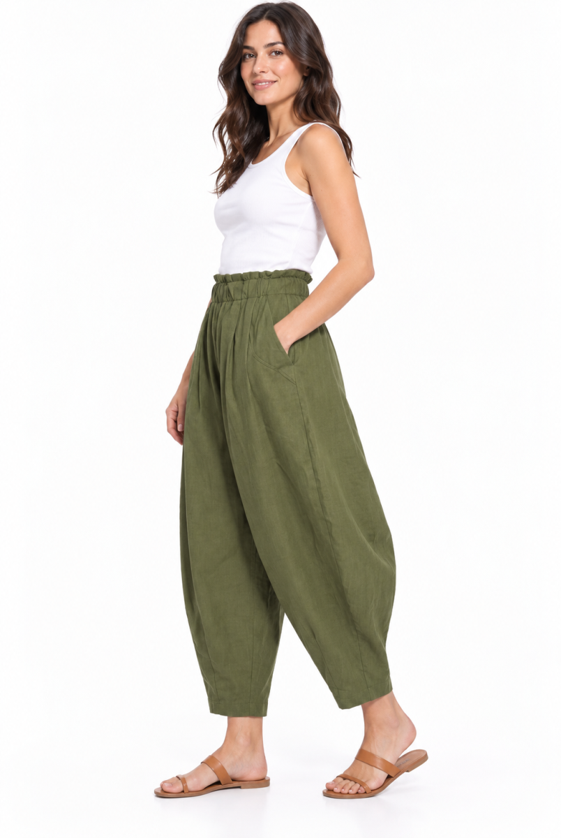 Pantalon Barrel de Lino