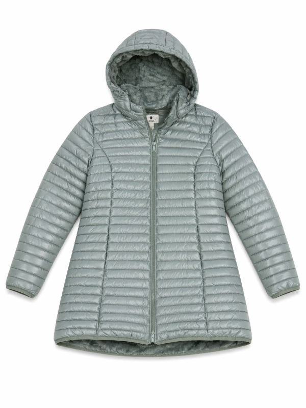 Camperon largo Puffer con piel 4258