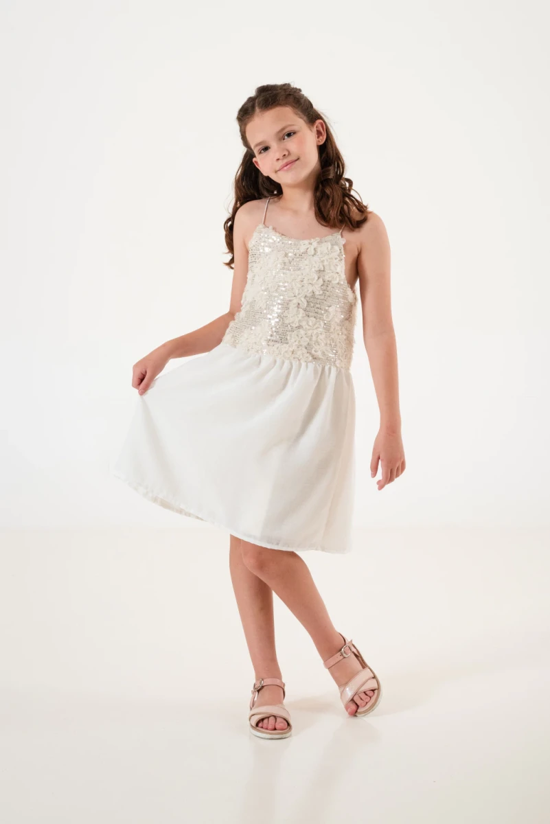 Vestido Luna combinado Tull bordado